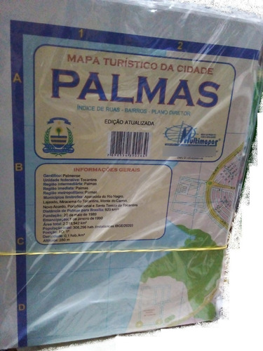 Mapa Da Cidade De Palmas Político Rodoviário 120 X 90 Cm