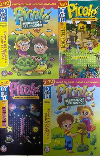 Kit 3 Revista Infantil Picolé Vamos Brincar Passatempos Colorir