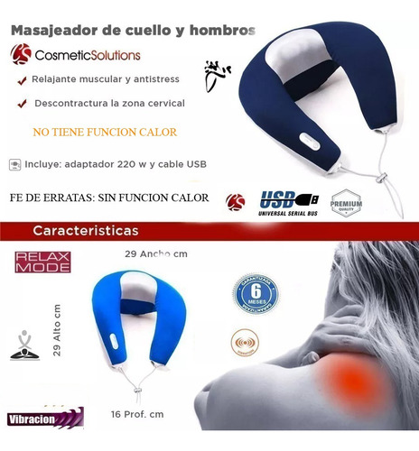 Imagen 2 de 10 de Masajeador Cervical Lumbar Shiatsu Calor Masajes Relajantes
