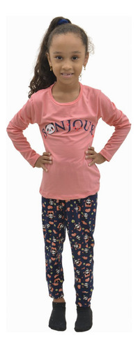 Pijama Fofo De Menina 04 A 10 Anos Delicado Inverno