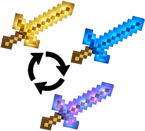 Espada De Minecraft Con Luz Led Y Sonido Color Blanco