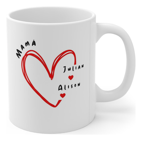 Mug Corazón De Mamá. Regalo Perfecto Para Mamá