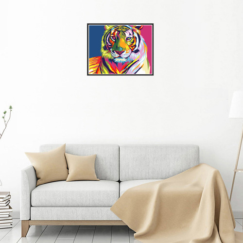 Broca Completa Diy 5d Com Pintura De Diamante Colorida Tiger