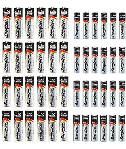 Combo 24x Aa 24x Aaa Energizer Max Alkaline E9/e92 Baterías