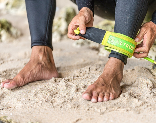 Imagen 4 de 6 de Pita Aztron /sup - Coil Leash Surf 8,0 Amarilla Para Tablas