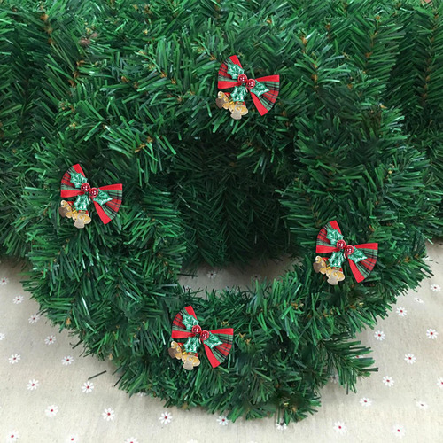 3 X 4 Piezas De Decoración Colgante De Lazo Tartán Verde
