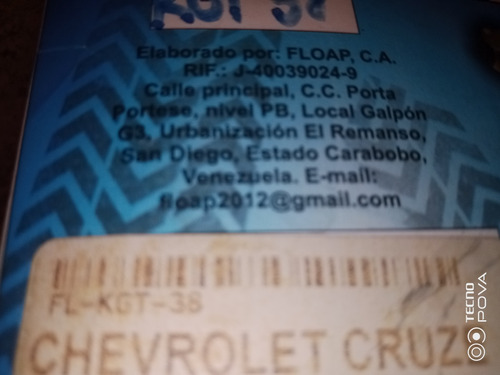 Kit Goma De Trípode Kgt-38/ Chevrolet Cruze - Lado Rueda 