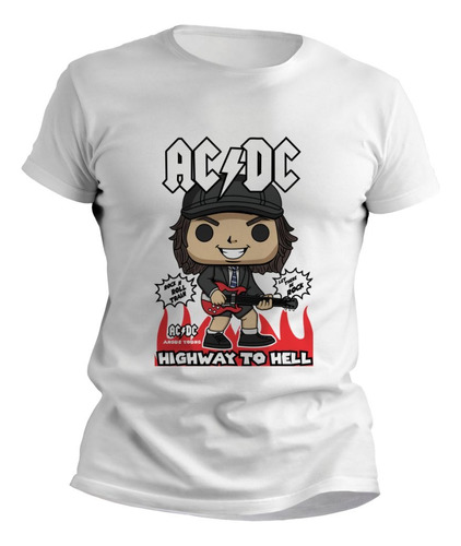 Remeras Rockeras Personalizadas Con Angus Young Ac/dc 7002