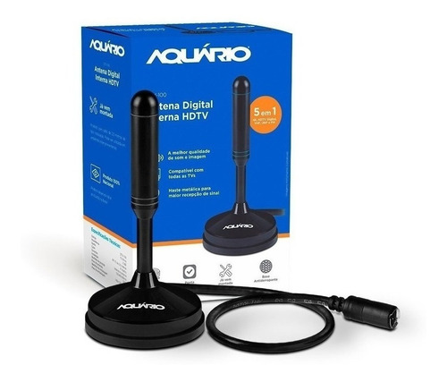 Antena Interna Tv Digital Hdtv Dtv-100 Aquario Cabo 2,5 Mts