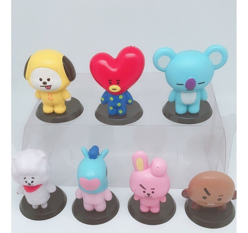 Paquete De 7 Figuras Bts Bt21 Kpop 6-8cm Cookie, Tata, Chim