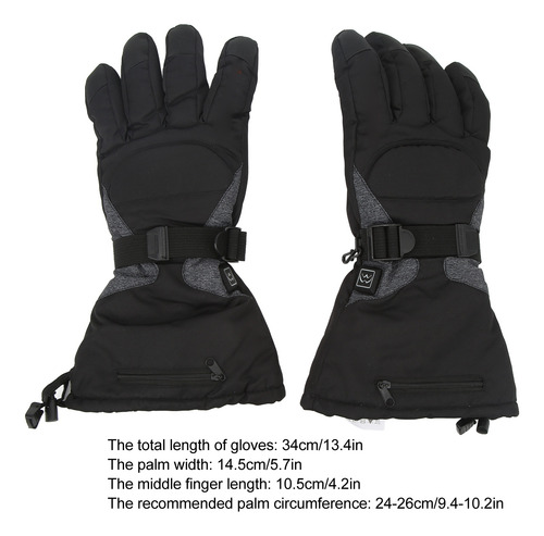 Un Par De Guantes Con Calefacción, Unisex, Negros, Talla Xl