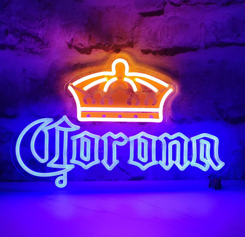 Corona Letrero Luminoso Neón Led De Fiesta De Bar De Mimaik 