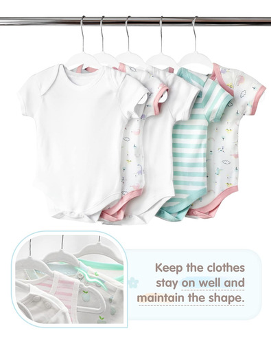 Set De Perchas Vis'v, Para Ropa De Bebe, Blancas, X50 Uni.