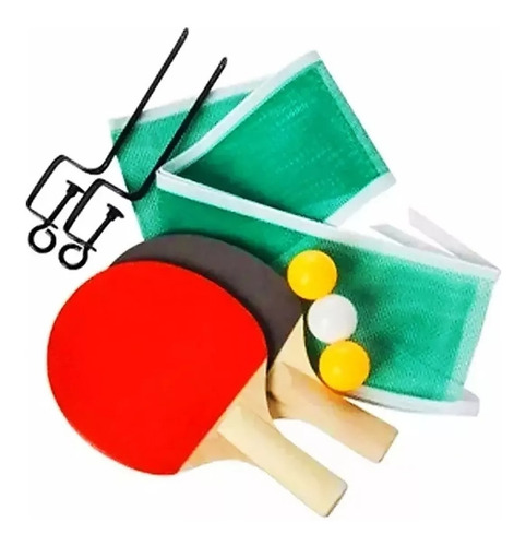 Imagen 4 de 8 de Set Ping Pong 2 Paletas + 3 Pelotas + Red Con Soportes Faydi