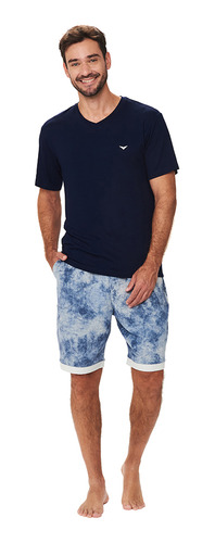 Pijama Masculino Verao Bermuda Estonada Blusa Visco 248032