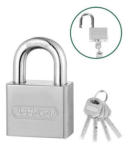 Candado De Hierro 40mm Paletas Cuadradas 4 Llaves