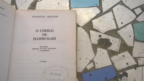 Imagem 3 de 7 de Livro O Código De Hammurabi