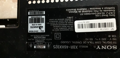 Quit Placa De Tv Sony Bravia Xbr 46hx (Usado)