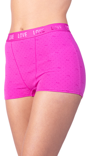 Calzón Tipo Boxer Algodón Elasticado Mujer