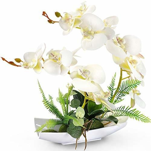 Orquídea Artificial Yobansa Con Maceta De Porcelana Para