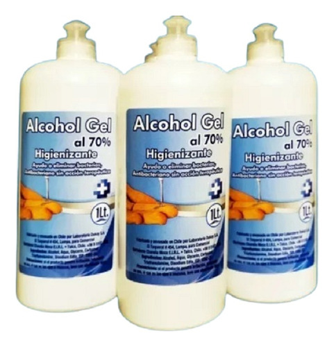 1 Lt Alcohol Gel Al 70% Certificado Con Válvula Dosificadora