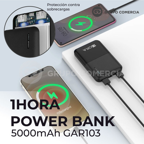 Imagen 3 de 4 de Power Bank 5.000 Mah Portable Original 1hora Facil De Llevar
