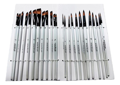 Set De 24 Pinceles Gadnic Para Pintar Artistas Acuarela Oleo