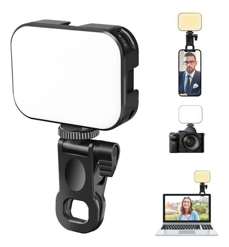 Luz Led De Preenchimento Rgb Camera + Suporte Cel Notebook