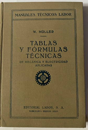 Tablas Y Fórmulas Técnicas Mecánica Y Electricidad Labor  D1