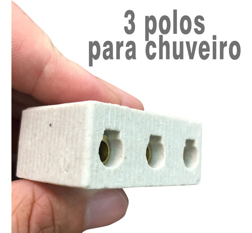 Conector Alta Resistência Para Chuveiro Tripolar Porcelana