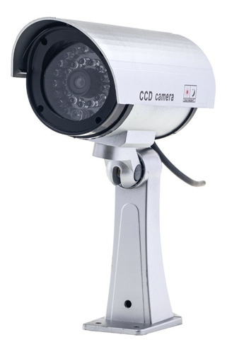 Camara Falsa De Vigilancia Color Gris Con Led Simulador Real