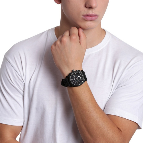 Imagen 8 de 10 de Reloj Hombre Fossil Machine Silicona Analogo