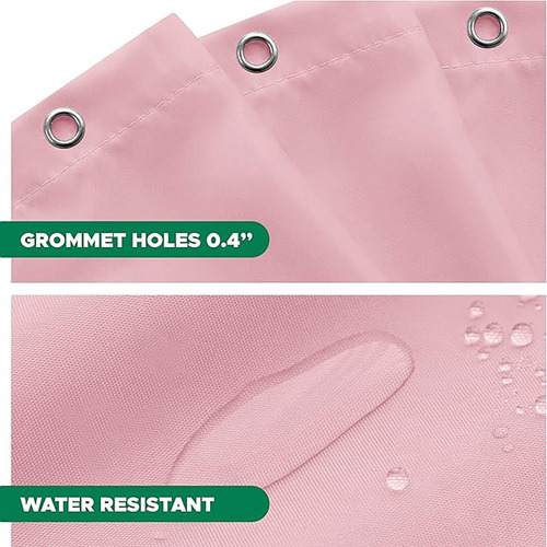 Cortina De Ducha Impermeable De Una Pieza 180*180cm Rosa Claro