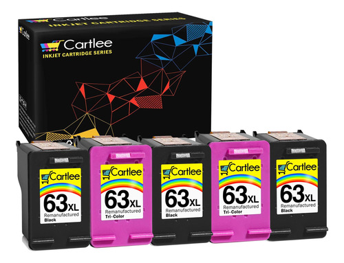 Cartlee 5 Cartuchos De Tinta Remanufacturados 63xl 63 Xl De