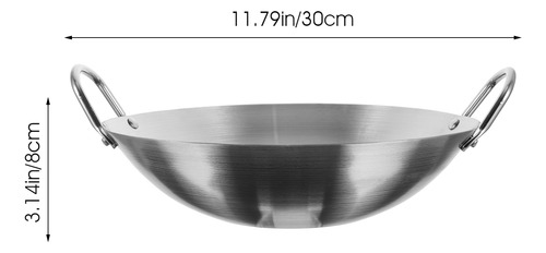 Sartén Home Binaural Wok De Acero Inoxidable, 1 Pieza
