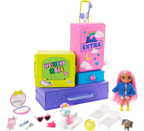 Muñeca Barbie Extra Mini Exclusiva, Cachorros Y Accesorios