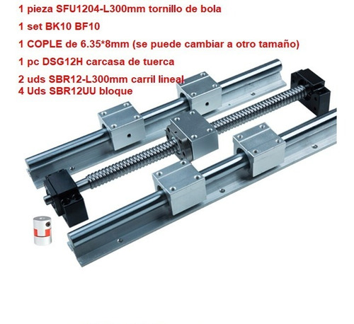 Sfu1204 300mm C7 Tornillo De Bola Con 1204 Brida Única Bola 