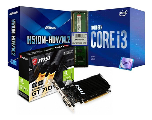 Imagen 1 de 4 de Combo Core I310th Tarjeta Madre S/1200 Ddr4 4gb Video 1gb