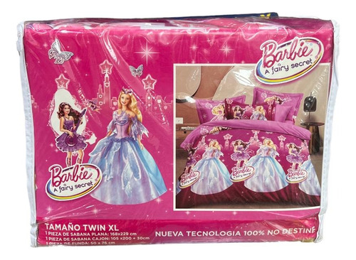 Juego Sabanas De Personajes Diseño Barbie Twin / 1 1/2plazas