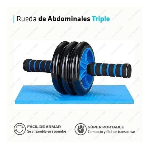 Imagen 1 de 3 de Rueda Abdominales Doble Entrenamiento Fitness Ejercicio Gym