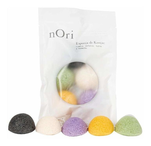 Nori Konjac Esponja 5 Pack Mini Esponja/carbón De Bambú, Pu