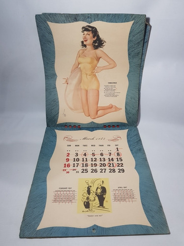 Imagen 6 de 9 de Antiguo Almanaque Pin Up 1947 Varca C/ Detalle Mag 57552