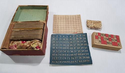 Imagen 1 de 9 de Antiguo Juego De Lotería Bingo Num Madera 3 Juegos Mag 58490