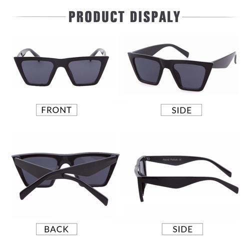 Gafas De Sol Pequeñas Retro Para Mujeres Hombres Color Negr
