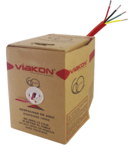 Bobina De Alambre De 305 Metros 4 X 18 Awg, Tipo Fplr De