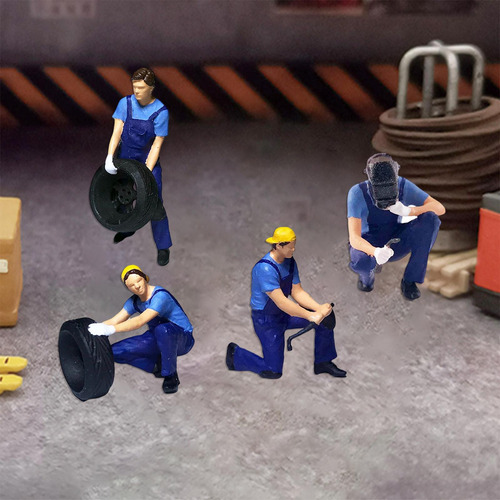 Resina 1/64 Figuras De Personas Pintadas Diorama Azul B