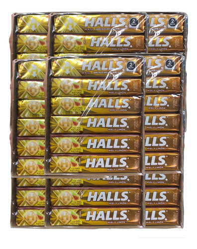 Pastillas Miel Limón Halls 96pz De 9 Caramelos C/u Adams