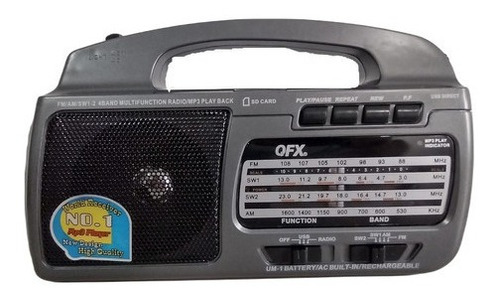 Radio Parlante Analogico Am Fm Usb Sd Recargable Linterna