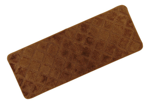 Tapete Passadeira Microfibra Antiderrapante 120x45cm Marrom Geométrico