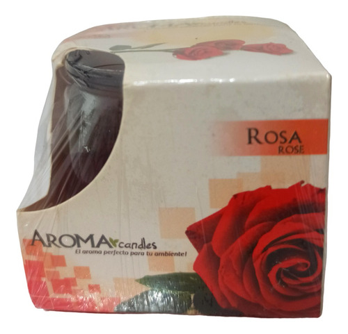 Vela Aromática De Gel Aroma Candles Fragancia A Rosa